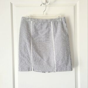 Willi Smith Blue and White Pinstripe Seersucker Mini Skirt Size 4